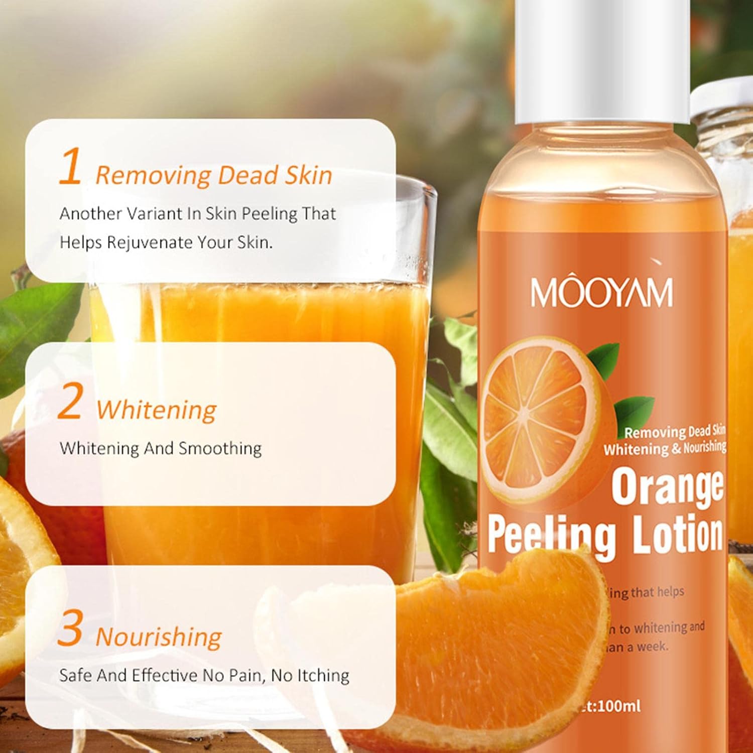 PIGMANA 100ml Orange Peel Off Lotion,100ml Brightening Peeling Gel Exfoliate Essence - Effective Dead Skin Remover Pedicure for All Skin Types