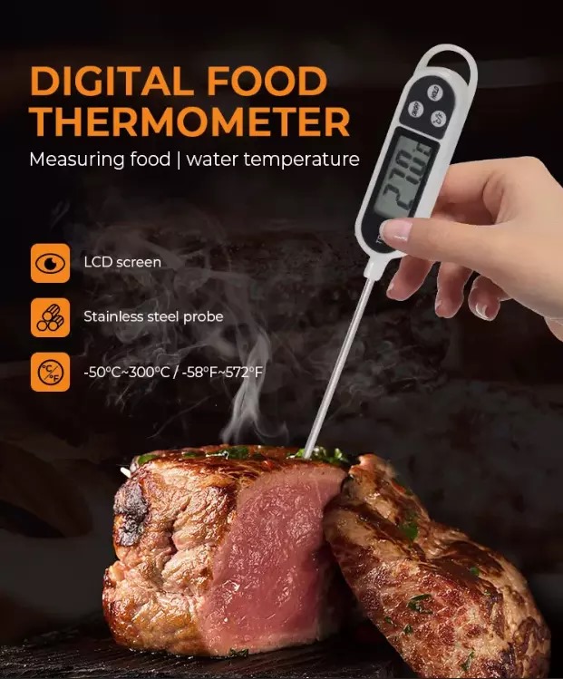 Digital Food Thermometer Temperature Probe Meat Jam Sugar BBQ Turkey Cooking Kit