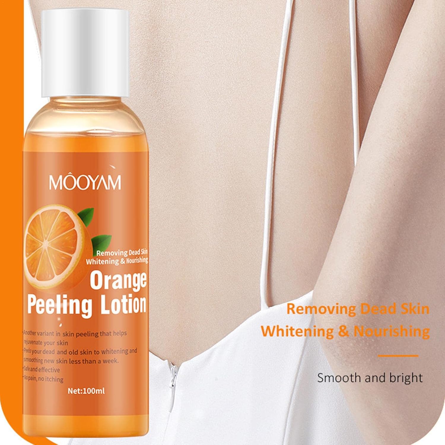 PIGMANA 100ml Orange Peel Off Lotion,100ml Brightening Peeling Gel Exfoliate Essence - Effective Dead Skin Remover Pedicure for All Skin Types