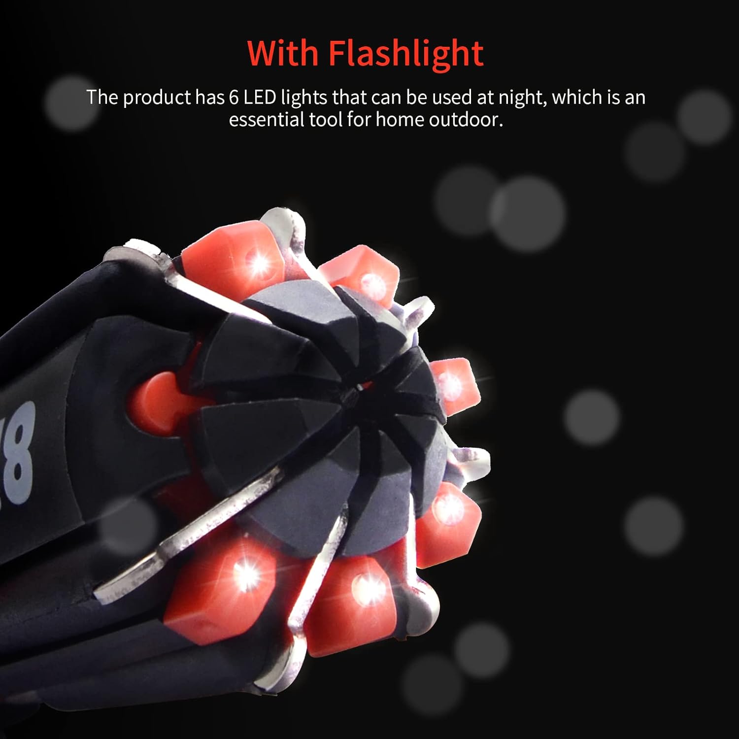 8 in 1 Multifunction Screwdriver Tool Set with LED Torch Flashlight for DIY Maintenance, Home, Kitchen, Nightwork Repair and More