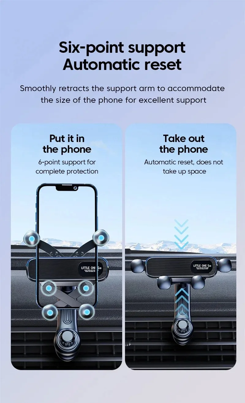 Telescopic Bracket Gravity Car Phone Holder Air Vent Easy Install 360° Rotatable Charging GPS For Mi All Mobile Phone Universal