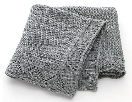 Baby Knitted Soft Blanket for Newborn, Warm Swaddle Wrap Stroller Cover Nursing Blanket Sleep Sack Stroller, Birthday Gift for Kids Boys and Girls (80x100cm)