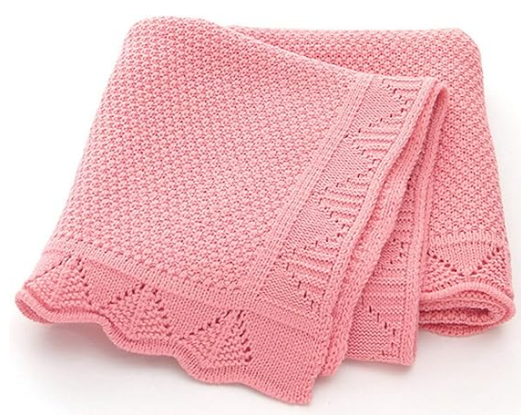 Baby Knitted Soft Blanket for Newborn, Warm Swaddle Wrap Stroller Cover Nursing Blanket Sleep Sack Stroller, Birthday Gift for Kids Boys and Girls (80x100cm)