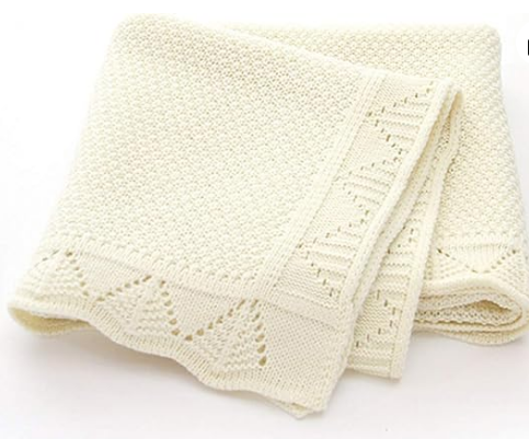 Baby Knitted Soft Blanket for Newborn, Warm Swaddle Wrap Stroller Cover Nursing Blanket Sleep Sack Stroller, Birthday Gift for Kids Boys and Girls (80x100cm)