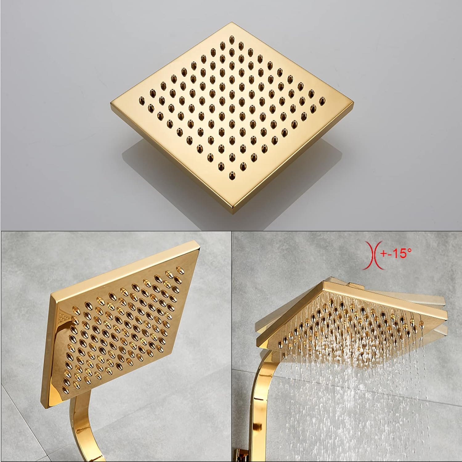 CZKVKTER Golden Bathroom Shower Faucet Set Gold Rainfall Shower Mixer Crane Wall Mounted with Hand Shower Bath Rain Column Tap,Shower Faucet a/Shower Faucet a