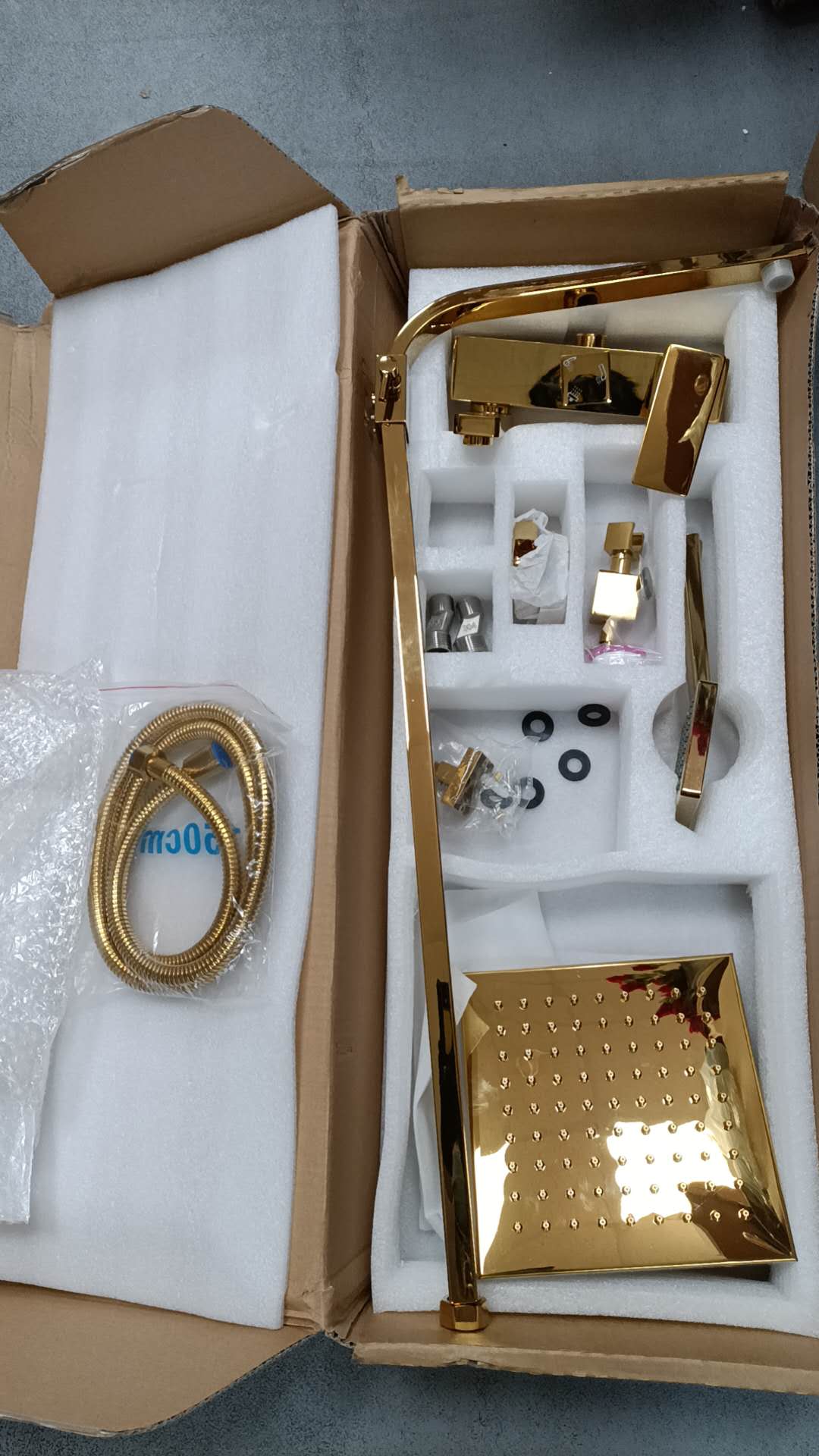 Golden Bathroom Shower Faucet Set Gold Rainfall Shower Mixer Crane Wall Mounted with Hand Shower Bath Rain Column Tap,Shower Faucet a/Shower Faucet a