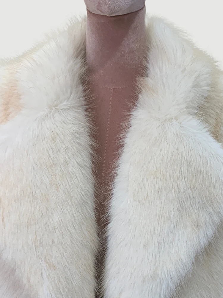 Nerazzurri Spring Winter Short Hairy Thick Warm Soft Faux Fur Coat Women Without Button Fluffy Jacket Furry Cardigan Long Sleeve