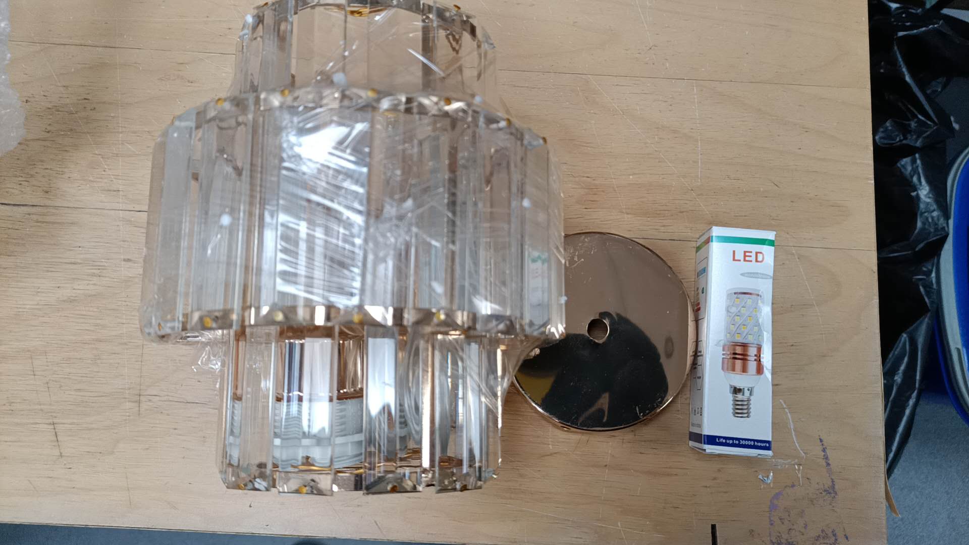 Mini Chandelier Crystal Chandeliers Lighting Flush Mount Ceiling Light Double-Layers Crystal Modern Chandelier Lighting Fixture for Bedroom Hallway Bar Kitchen Living Room(Gold)