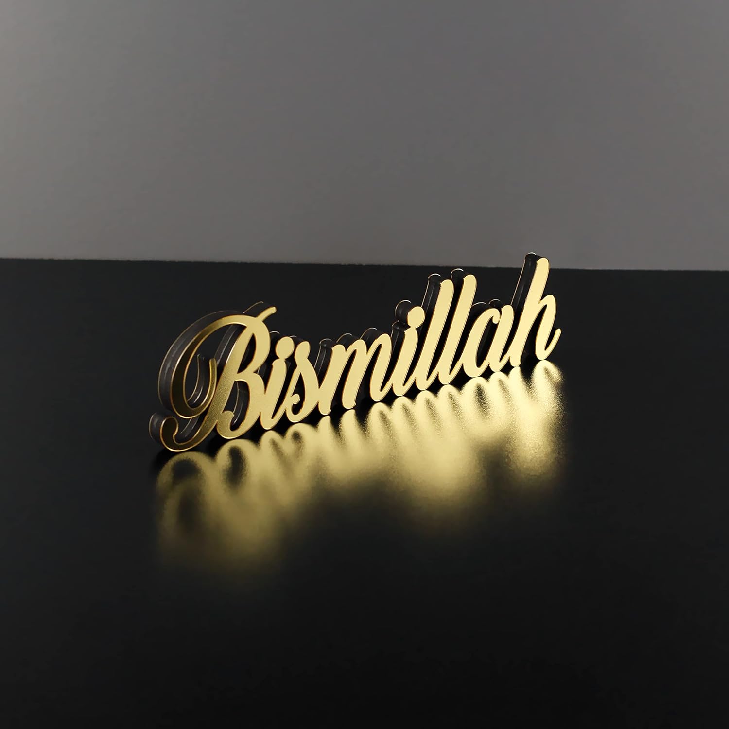 iwa concept Bismillah Gold | Home Decor or Islamic Decor for Table or Shelves | Home Decorations for Ramadan Gifts | Eid Decorations | Islamic Ramadan Gift | Islamic Table Decor
