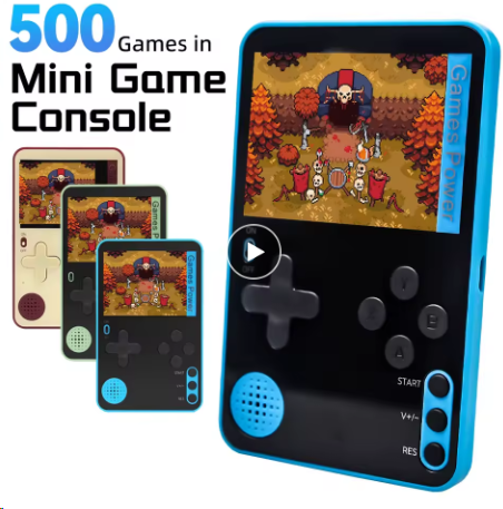 Fockety Handheld Game Console, 2.4inch Screen 500mAh Rechargeable Battery Portable Game Console, Multiple Games, Retro Mini Game Console Machine, Retro Video Game Console Present for Kids Adults(2#)