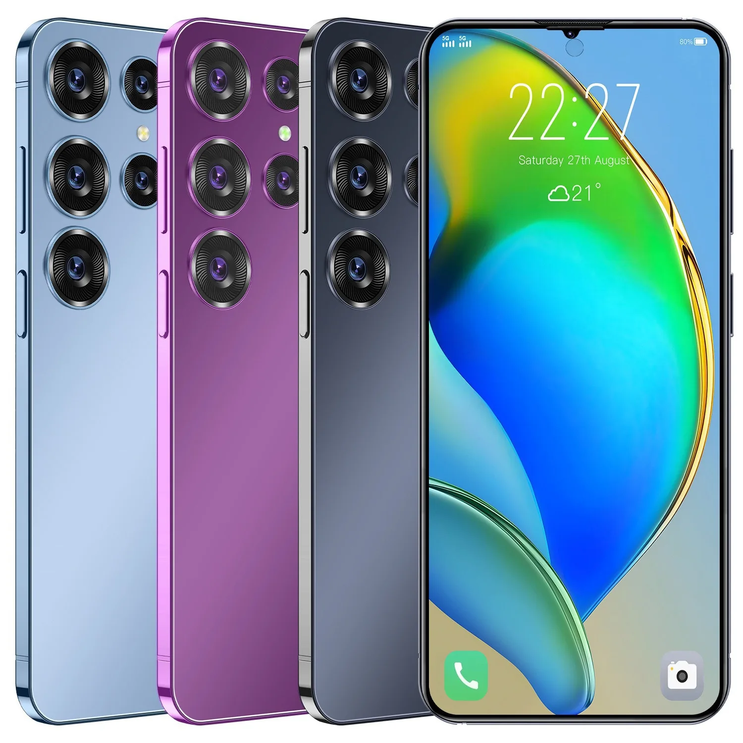High Configuration smart phone S24 Ultra 5G Upgrade 22GB+2TB Large Memory Smart Phone 5 Cameras Unclocked Android Cellphones