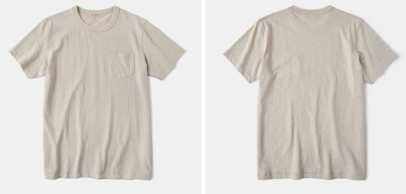 7.4 oz Slub Cotton Loopwheel Tubular Pocket T-Shirt