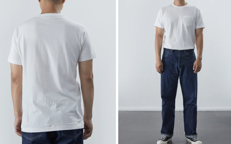 7.4 oz Slub Cotton Loopwheel Tubular Pocket T-Shirt