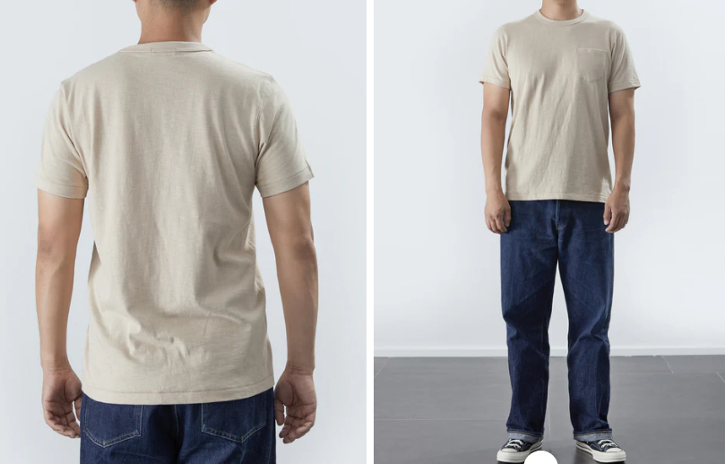 7.4 oz Slub Cotton Loopwheel Tubular Pocket T-Shirt