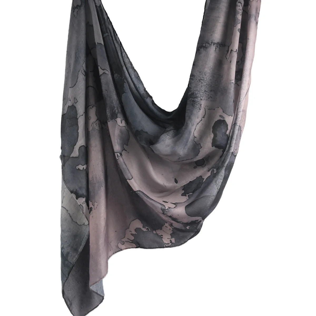 Premium Muslim 80x180cm Ombre Hijab Digital Printed Marble Modal Scarf Viscose Malaysian Women Shawl