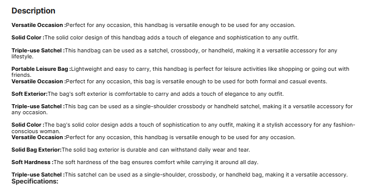 Single-shoulder Crossbody Handheld Triple-use Satchel Portable Leisure Bag Solid Color Lychee Grain Ladies Handbags pursebags