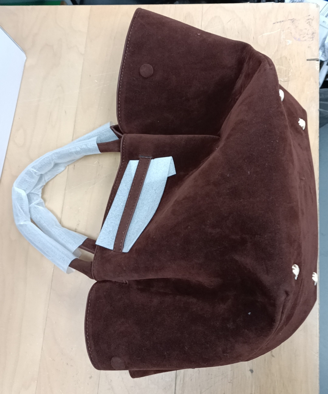 European and American Midi New York tote bag imitation deerskin velvet new large capacity portable underarm vegetable basket bag