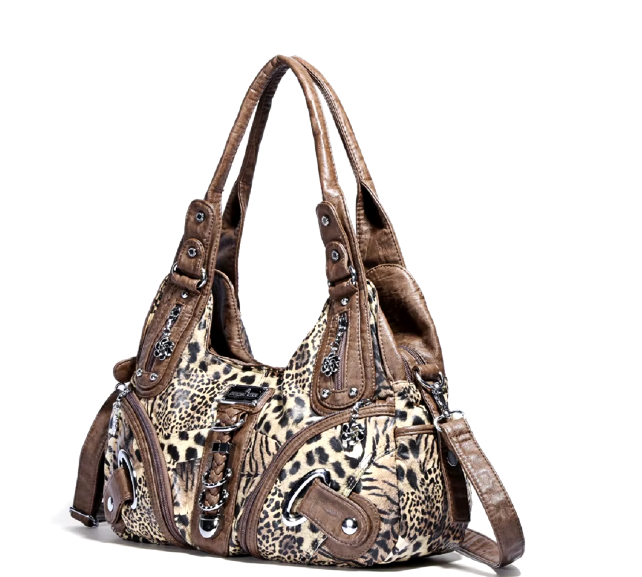 Angelkiss Women Handbags Leopard Bag Top-handle Handbag Fashion Satchel Dumpling Pack Shoulder Bag Tote Bag Hobos Large Purse