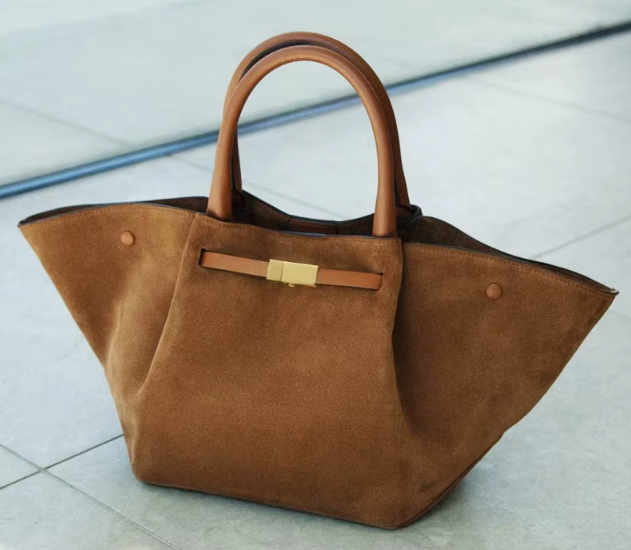 European and American Midi New York tote bag imitation deerskin velvet new large capacity portable underarm vegetable basket bag