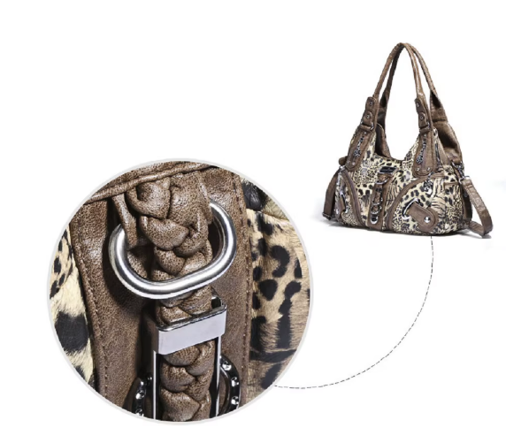 Angelkiss Women Handbags Leopard Bag Top-handle Handbag Fashion Satchel Dumpling Pack Shoulder Bag Tote Bag Hobos Large Purse