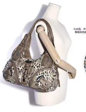 Women Handbags Leopard Bag Top-handle Handbag Fashion Satchel Dumpling Pack Shoulder Bag Tote Bag Hobos Large Purse