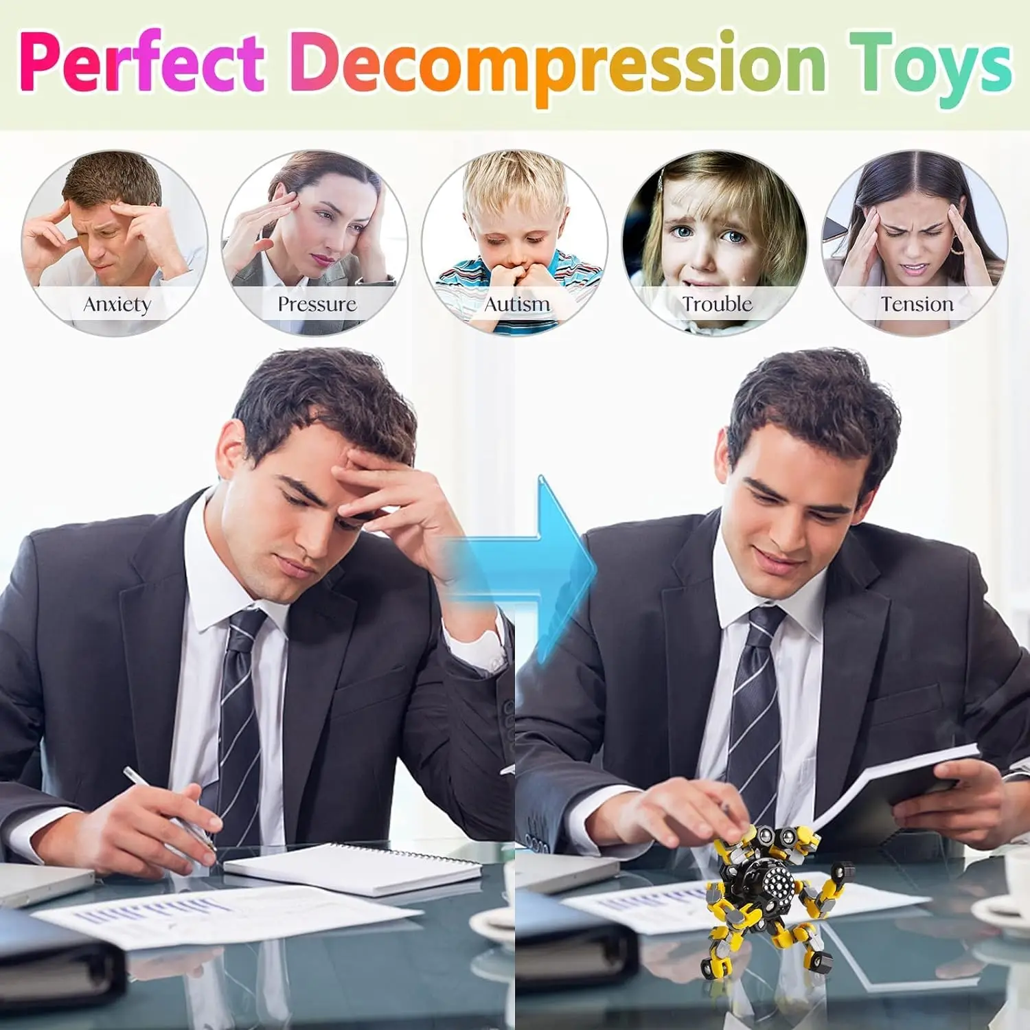 Deformed Spinner Chain Toys For Children Antistress Hand Spinner Vent Fidget Toys Adult Stress Relief Fidget Sensory Gyro Gift