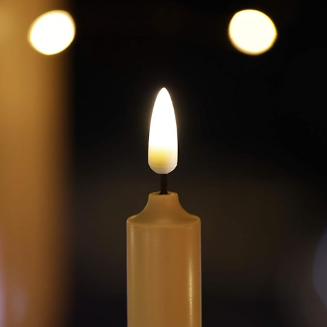 Flameless Candles,New 3D Flame Technology Window Candles, Ivory 25cm LED Flameless Flickering Battery Candles with Remote Candles/Timer Function(Warm White Light)