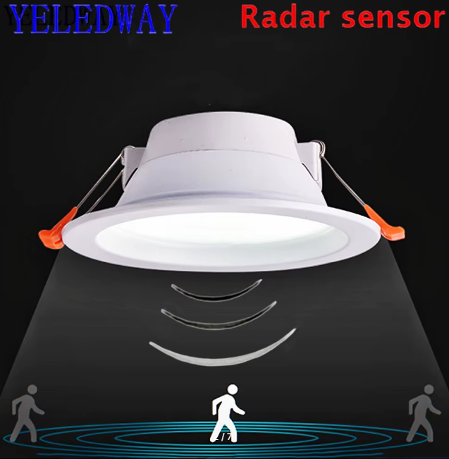 LED Downlight 7W Recessed Ceiling Lamp AC220V Downlight With Intelligent Radar Sensor Lights for Bathroom Stairs Balcony