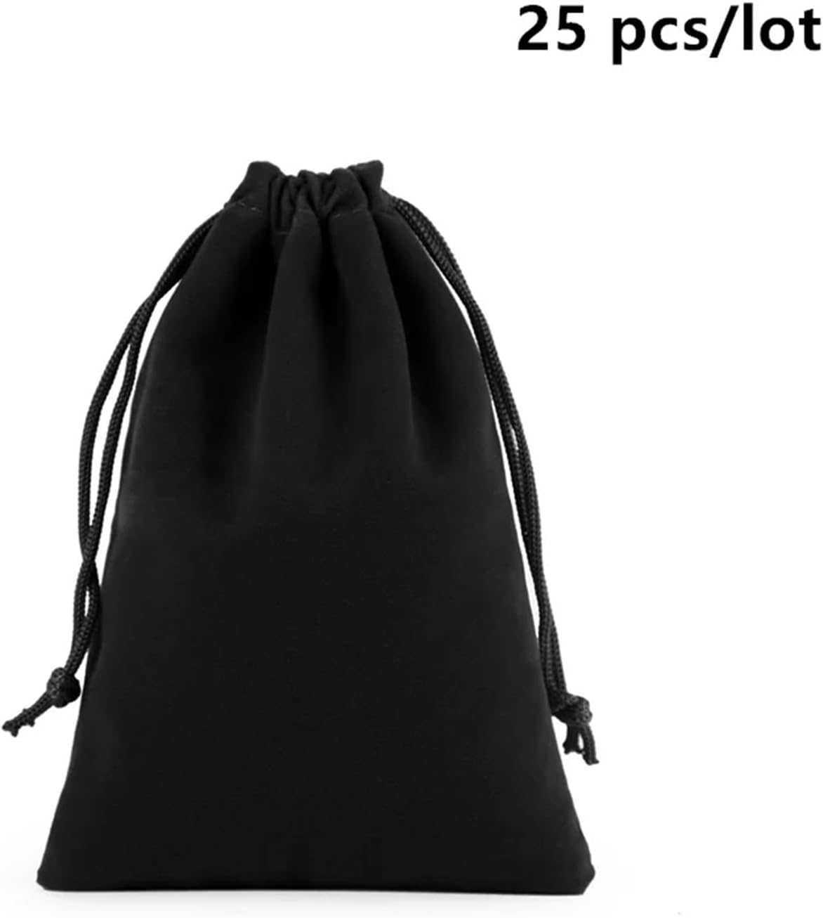 ZAVEIL Drawstring Bags 25 Pcs/Lot Black Velvet Bags with Drawstring Soft Touching Fabric Package Jewelry Pouches Drawstring Sports Bag(5x7cm(25pcs))