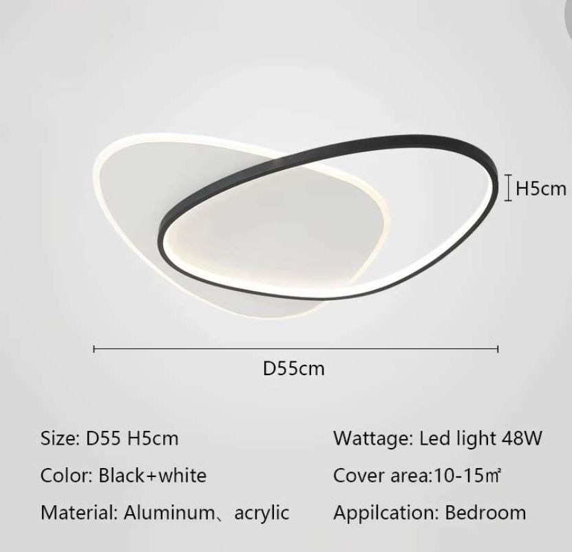 Modern Simple Oval LED Ceiling Lights Dimmable Bedroom Study Lamps Indoor Lighting Living Room Home Lustre Lamp Fixtures