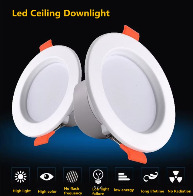LED Downlight 7W Recessed Ceiling Lamp AC220V Downlight With Intelligent Radar Sensor Lights for Bathroom Stairs Balcony