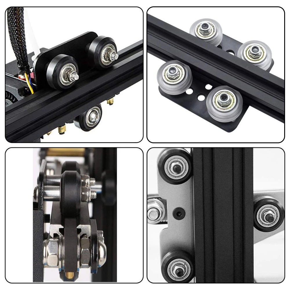 3DSWAY Idler Pulley Wheel Kit Openbuilds V-slot CNC Clear Polycarbonate Wheel POM Pulley with 625ZZ Bearing for 3D Printer Parts
