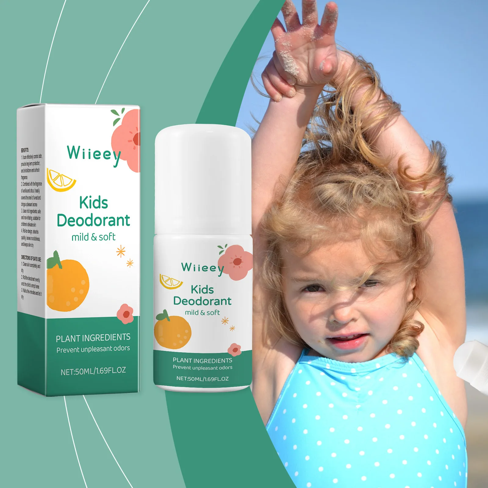 Wholesale natural children's underarm cleaning non irritating mild and long-lasting fragrance vanilla roller deodorizer