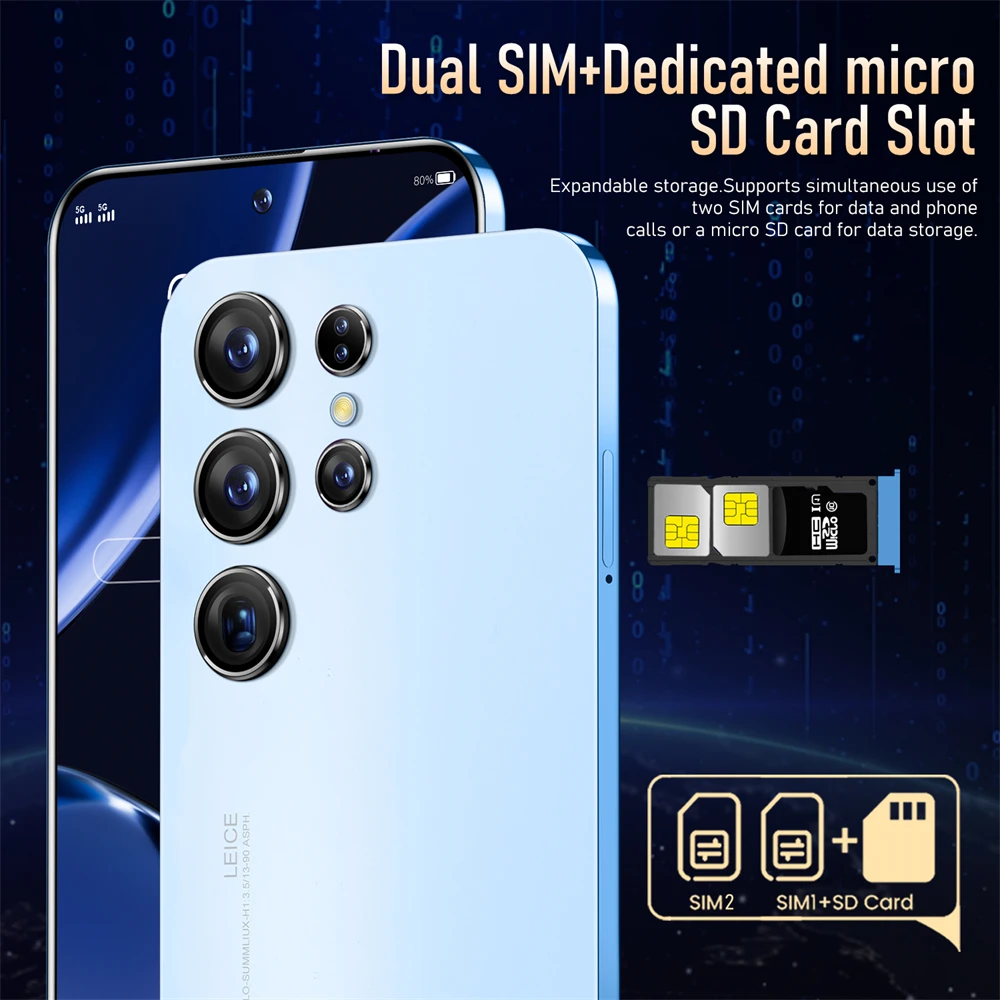 7.3 inch drop screen Ultra S24 Smartphone Curved screen Mobile phone lcds