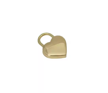 1pcs Metal Heart Shape Spring Lock Fashion Mini Padlock Bag Suitcase Luggage Box Key Lock Without Key DIY Hardware Accessories(Light Gold)