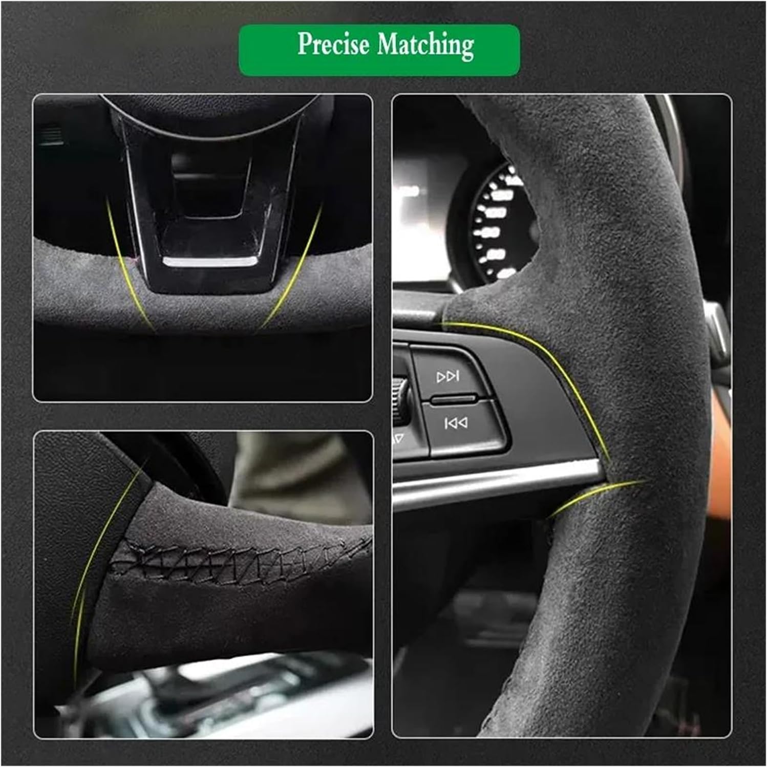 KBXBEZDZW Car Steering Wheel Covers For Yaris GR 2020 2021 2022 Hand Sewing Braid Car Steering Wheel Cover Steering Wrap Car Accessories Steering Protective Case