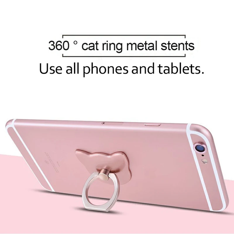 Gift Universal Finger Ring Mobile Phone Socket Smartphone Holder Cell Smart Round Phone Cute Cat Bracket for IPhone Mount Stand