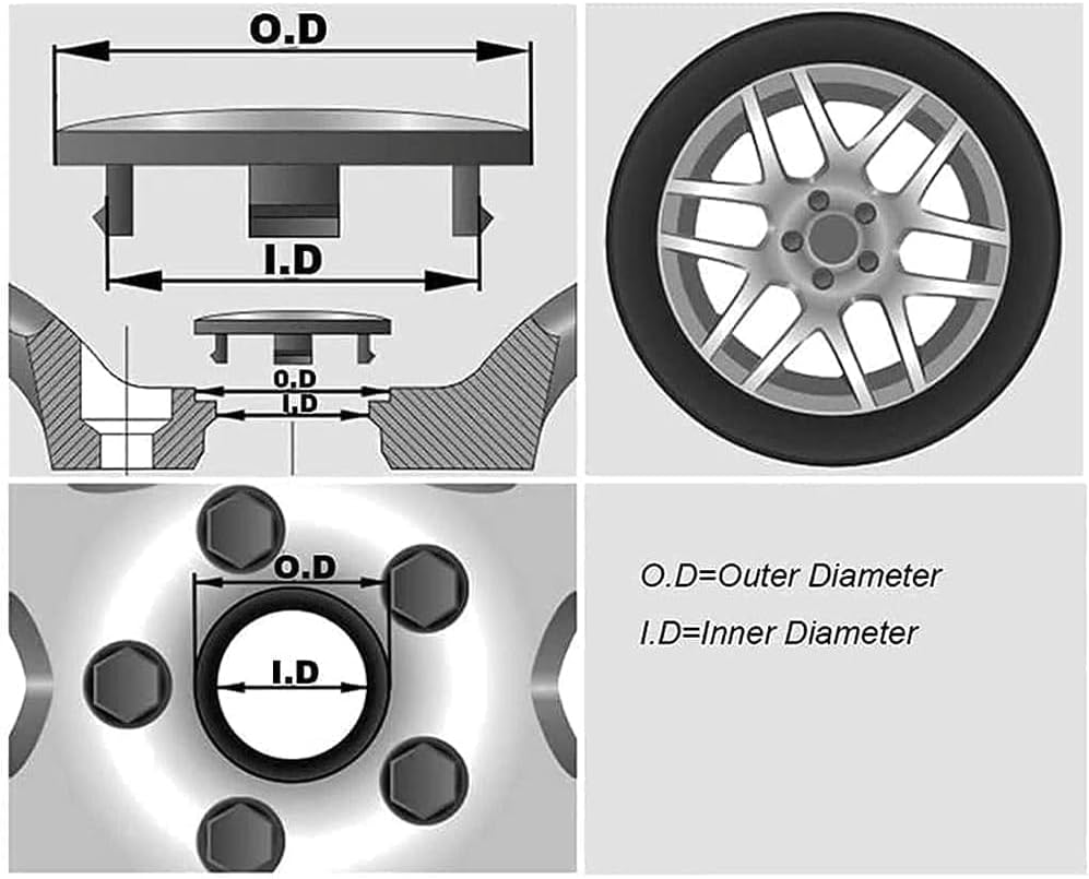4 Pcs Car hub center cap,for Peugeot 408/508 60mm waterproof and dustproof wheel hub decorative cover, hub center with car emblem sticker accessories,B