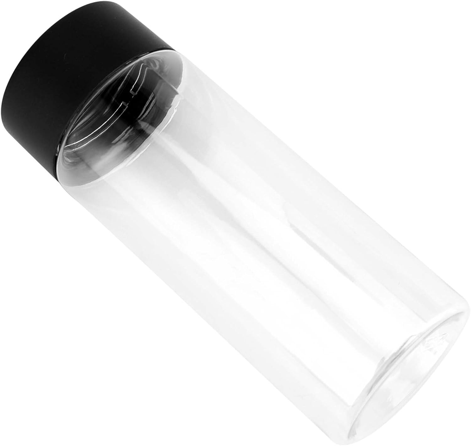 SEUNMUK 24 Pack 10oz/300ml Clear Plastic Juice Bottles with Black Lids, Empty Juice Bottles Plastic Smoothie Bottles for Kitchen, Office and Gym