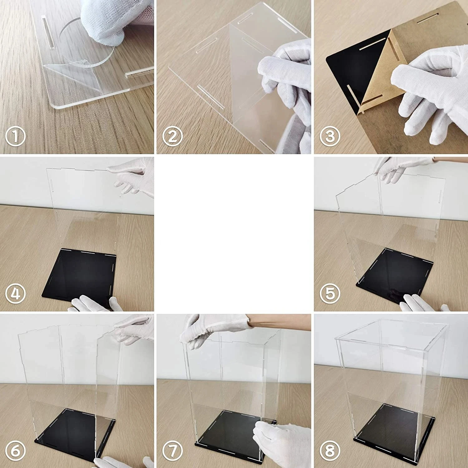 Custom Size Handmade Model Transparent Storage Antique Dust Cover Show Case Acrylic Box Car Model Building Block Display Box