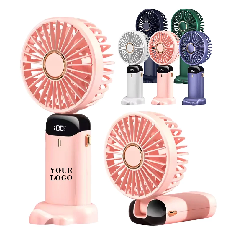 Hand Fan Digital Display Handheld Usb Plastic Table Fans Type C Portable Foldable Rechargeable Sports Mini Fan