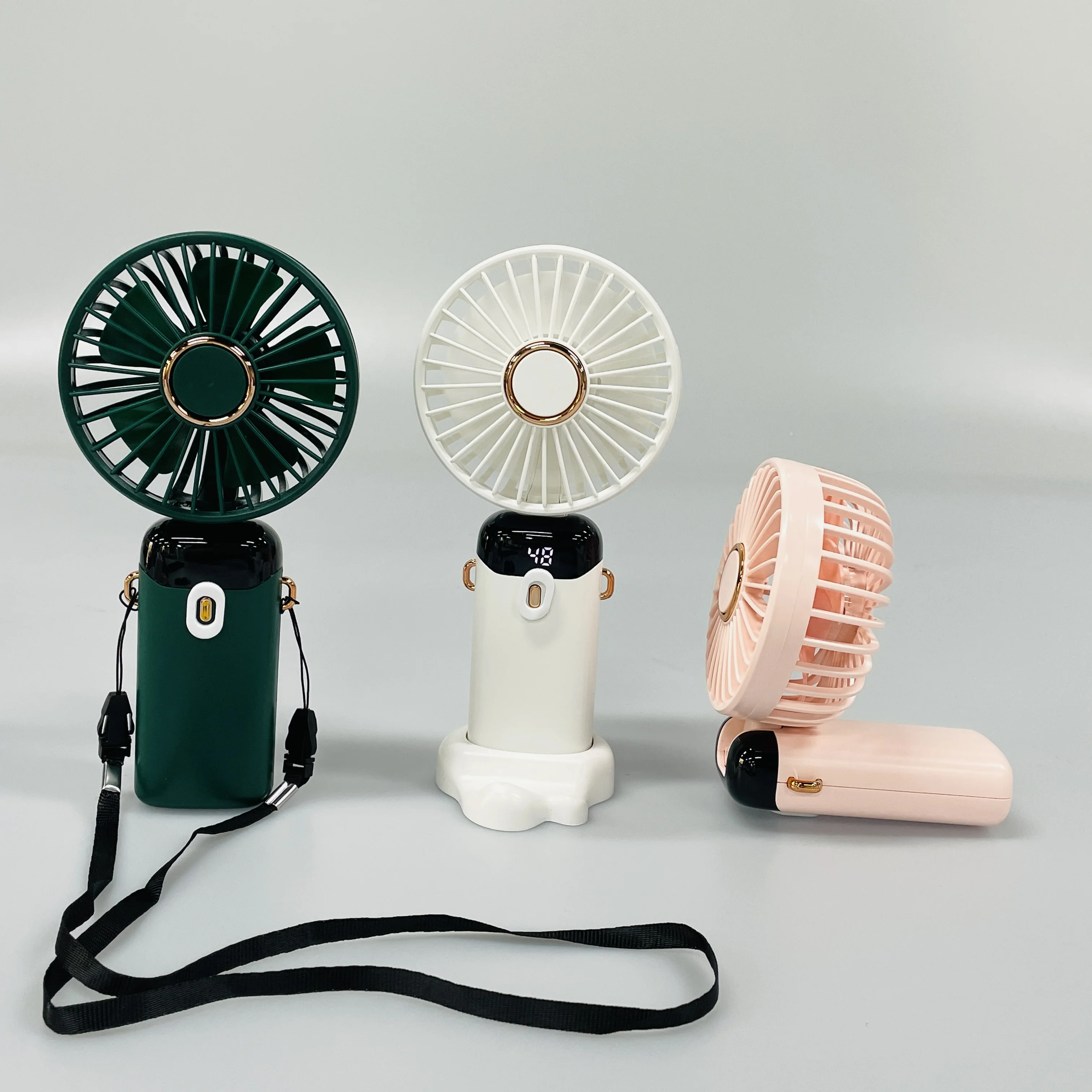 Hand Fan Digital Display Handheld Usb Plastic Table Fans Type C Portable Foldable Rechargeable Sports Mini Fan