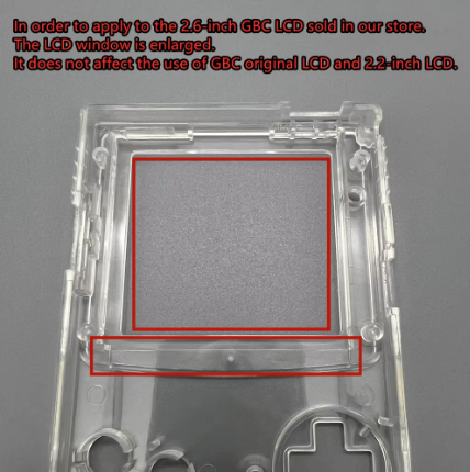 High quality shell kit for Gameboy COLOR GBC. Suitable for GBC 2.6-inch 2.45-inch 2.2-inch LCD