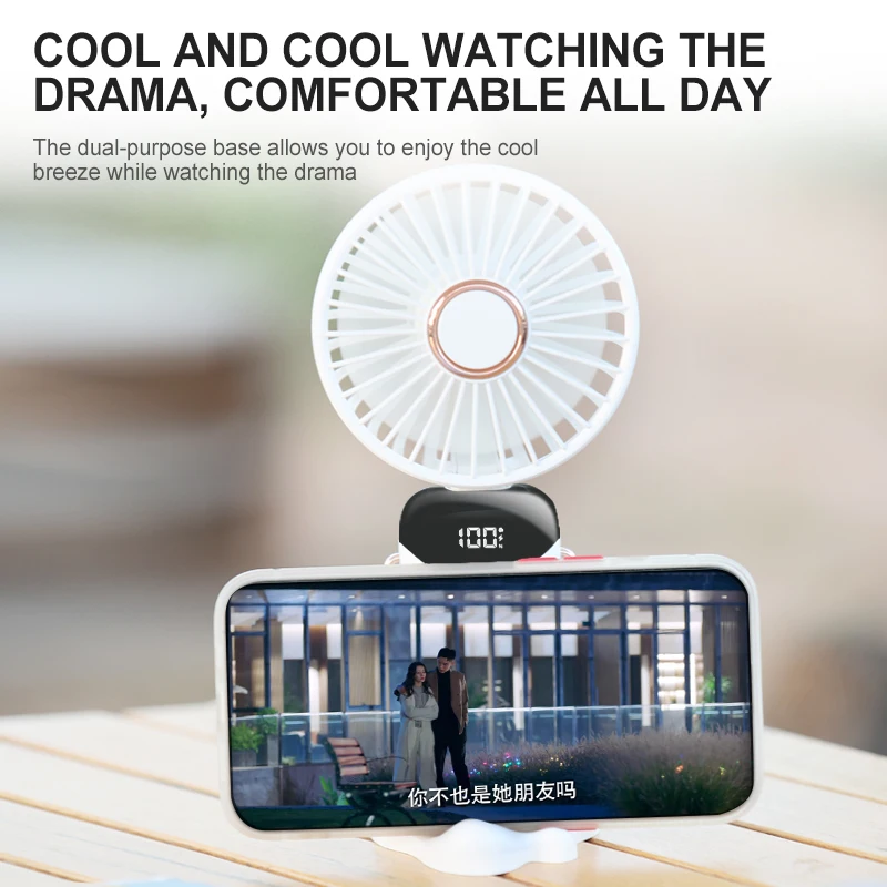 Hand Fan Digital Display Handheld Usb Plastic Table Fans Type C Portable Foldable Rechargeable Sports Mini Fan