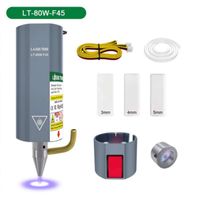 LASER TREE 10W Laser Module Head 450nm Blue Light TTL Module Set for Laser Engraver Wood Cutting Smarter Tool(LT-80W-F45)