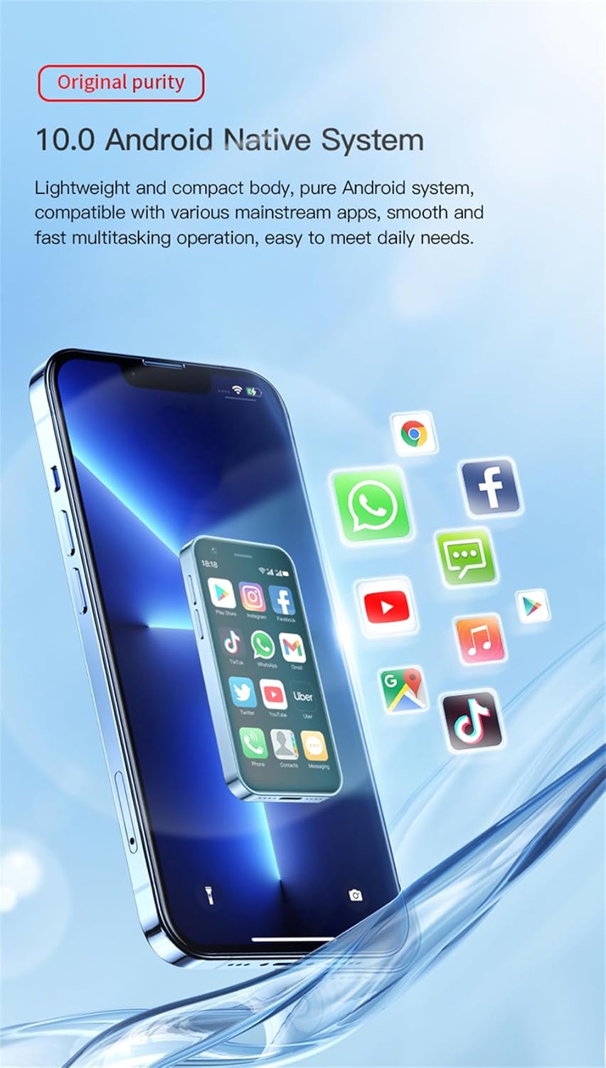 Mini Smartphone 4G LTE SOYES XS16 3.0 inch Android 10 Quad Core 2000mAh Type-C Dual SIM Unlocked Small Mobile Phone (Black, 2GB RAM 16GB ROM)