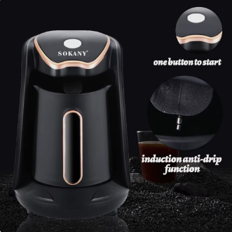 SOKANY Electric Turkish Coffee Maker Machine with 250ml/1 Cup Coffee Pot Single Serve Espresso Maker 600W Heating Coffee Pot