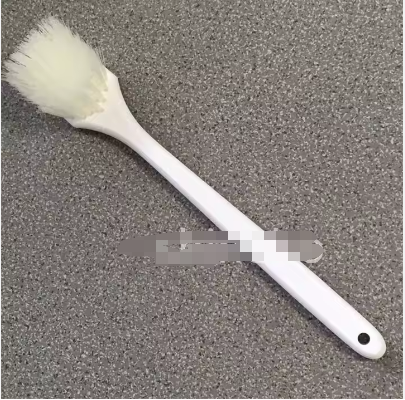 Utility Brush with 20" Handle, Nylon bristles, White