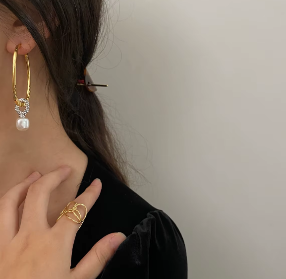 Classical Court Brass AAA Zircon Faux Pearl Big Drop Earrings Women Jewelry Punk Party T Show Gown Runway Korean Japan INS