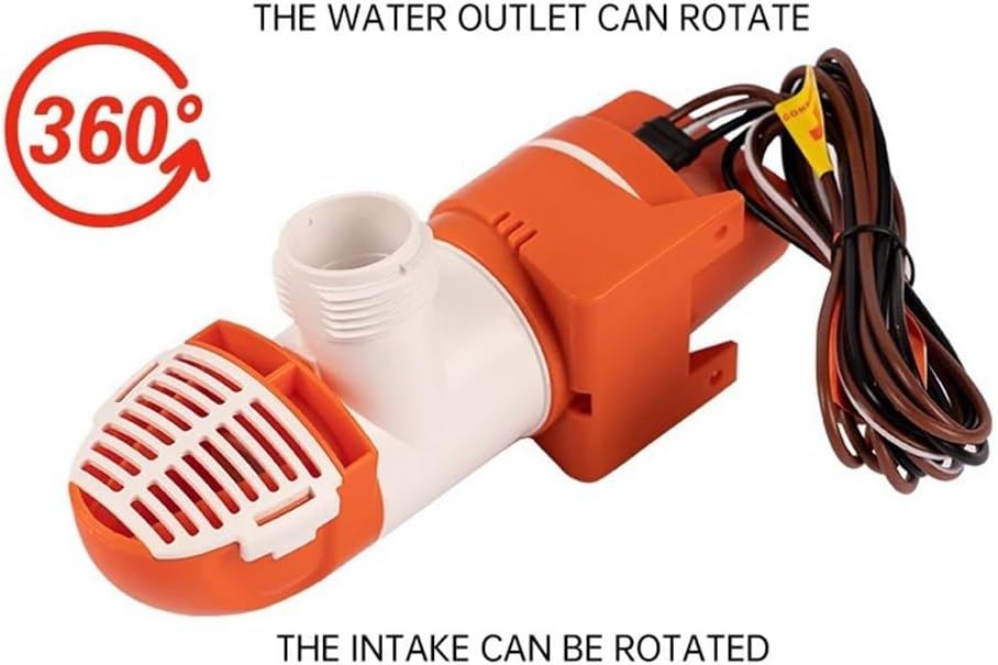 TYZK Boat Pump Narrow Horizontal Automatic Bilge Pump Induction Drainage 12V24V (Color : 12V)